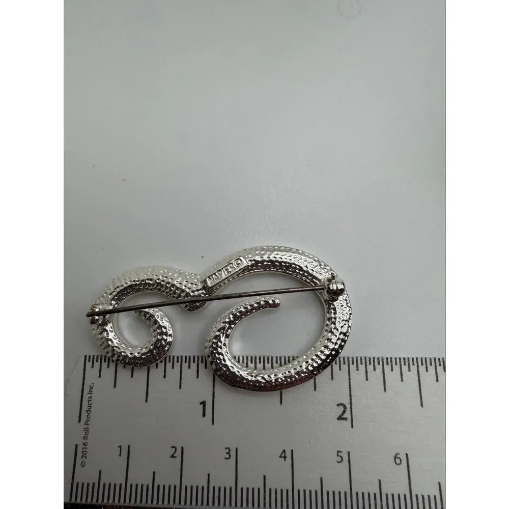 Napier silver-tone script letter 